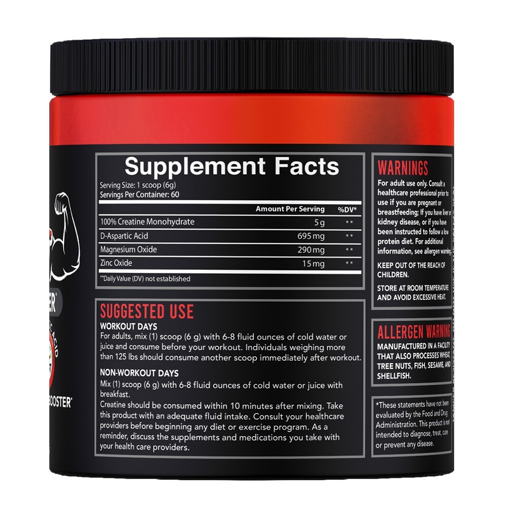 Angry Supplements Crea-Test Creatine + Test Booster Powder for Monster Men 360G