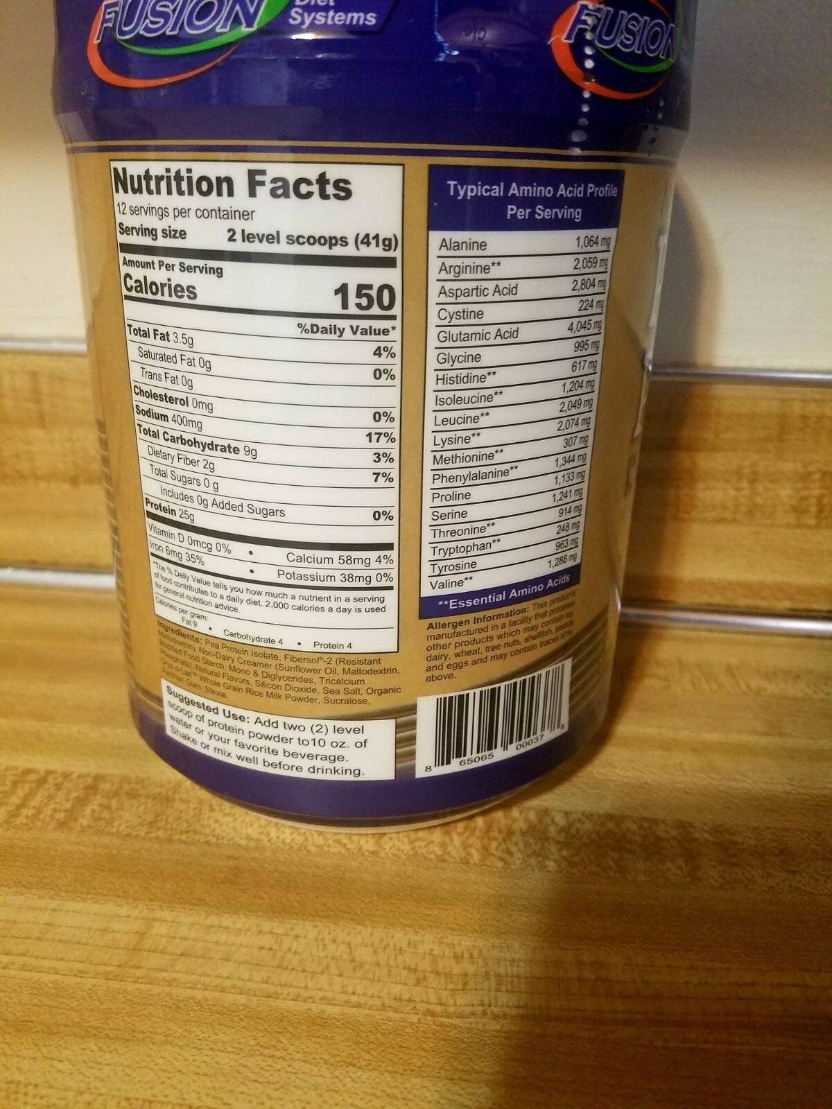*New Unopened* Fusion Vegan Pea + Rice Protein 17.35 oz Vanilla Cinnamon Swirl