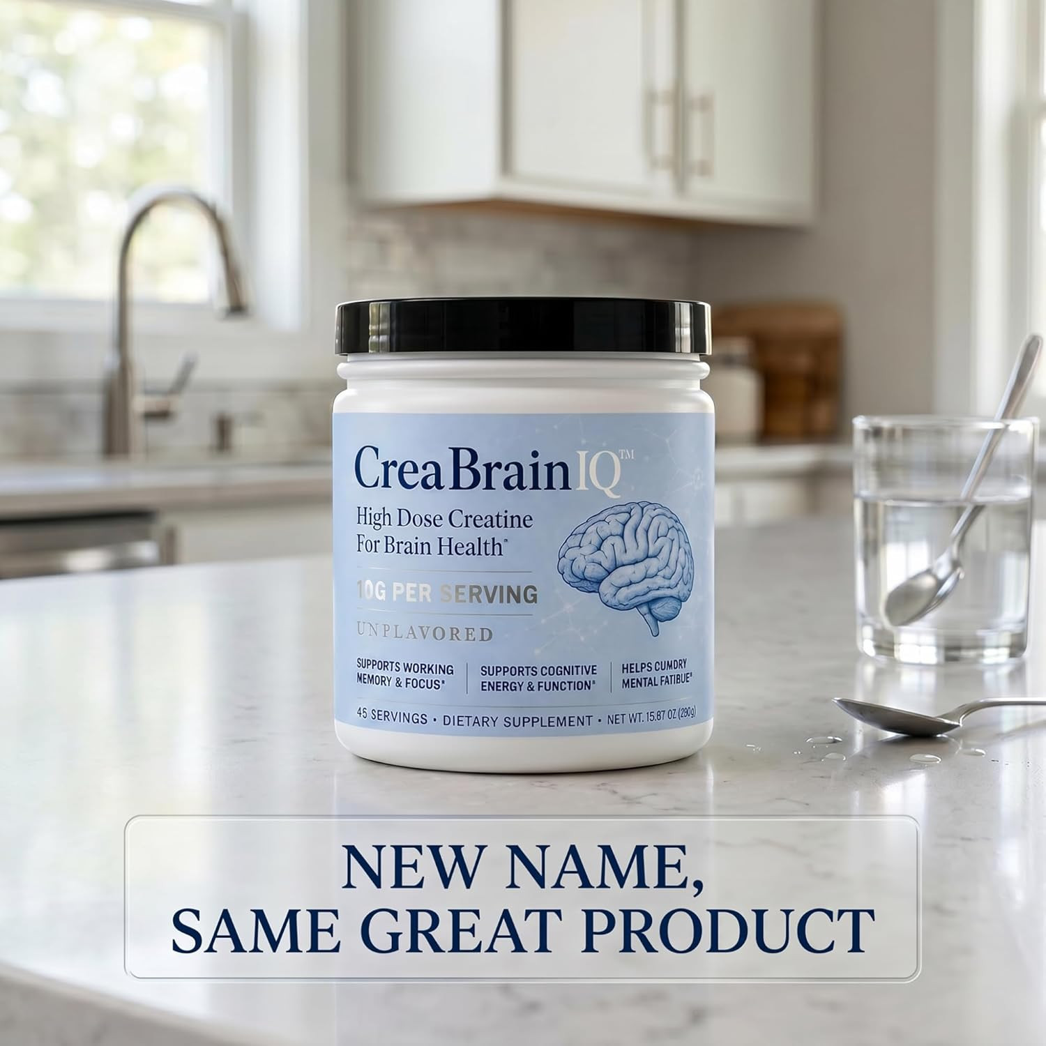Creabrainiq High Dose Creatine Powder for Brain Health – 10G per Serving – Suppo