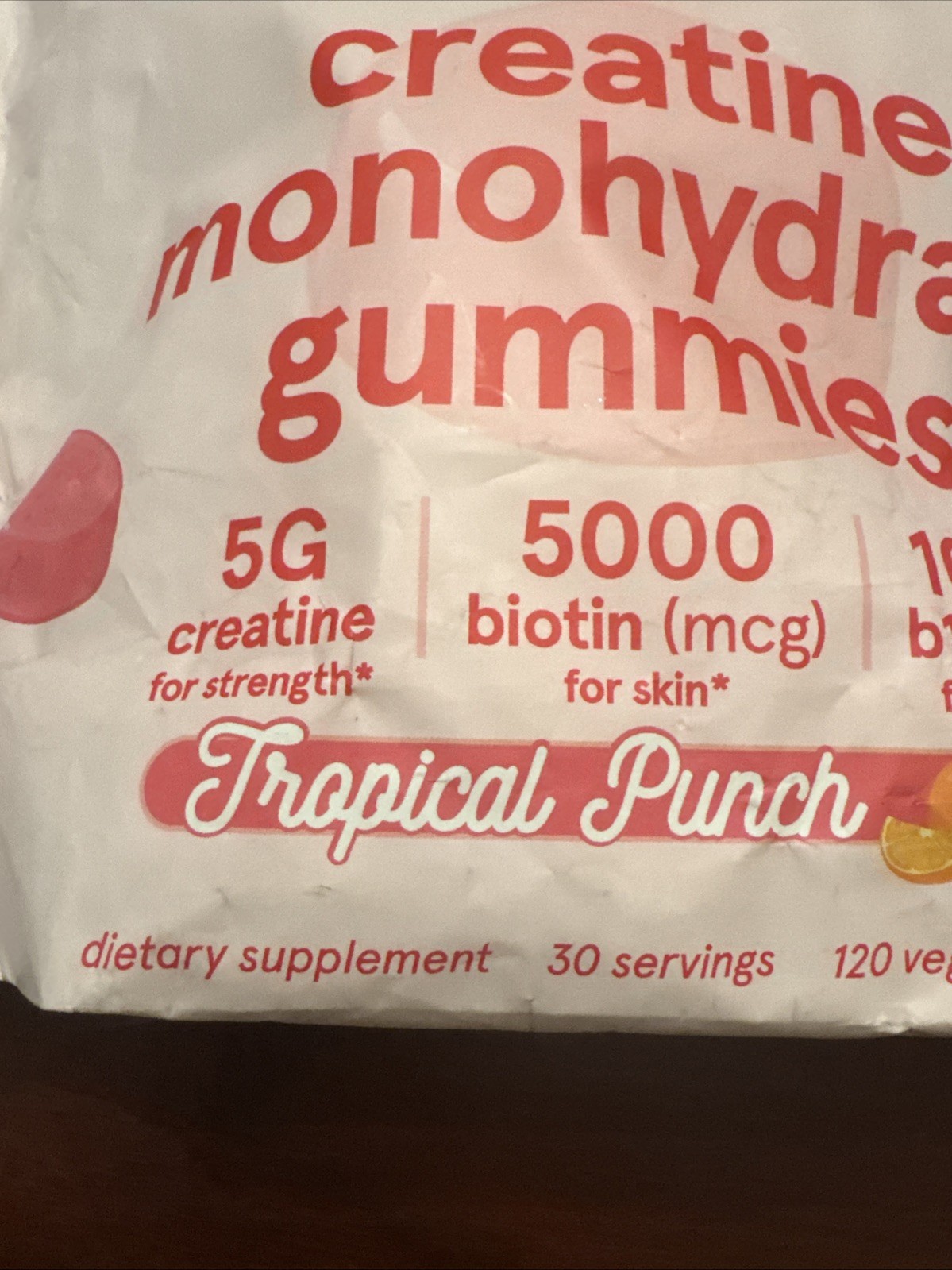 Peach Perfect Creatine Gummies 5g Tropical Fruit 30 Servings