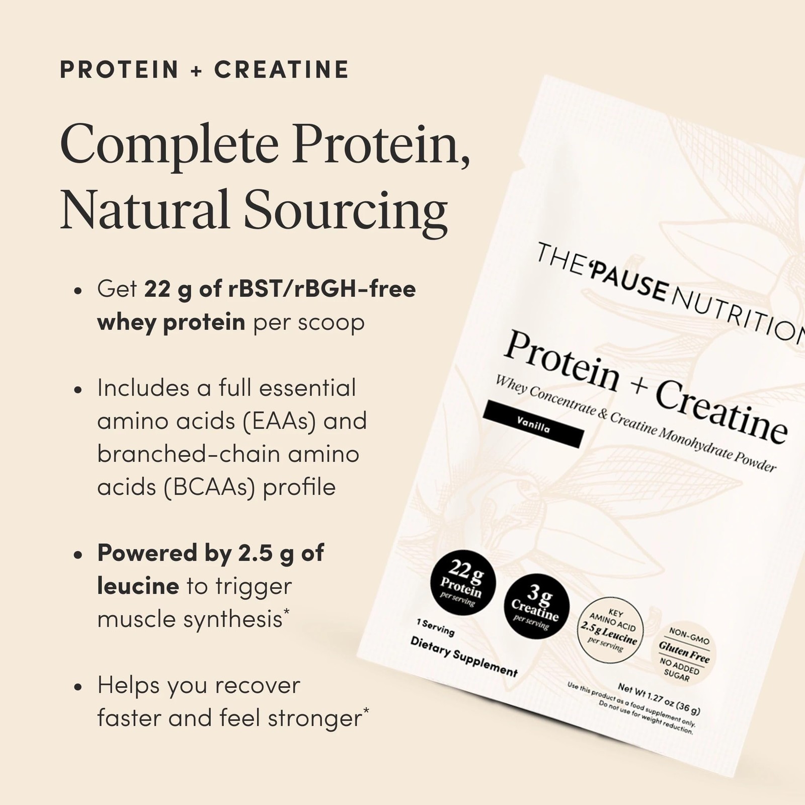 Protein + Creatine, Made with Creavitalis Creatine Monohydrate, Whey Protein,…