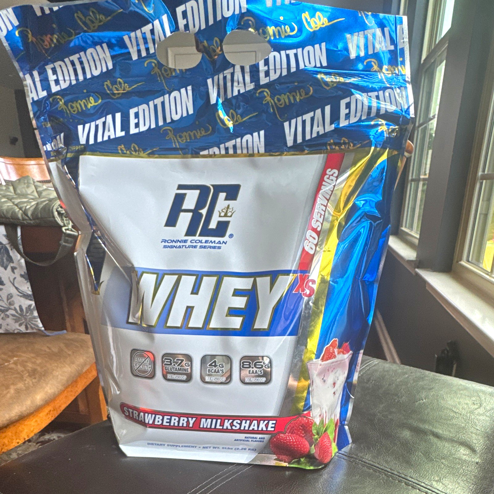 Ronnie Coleman Signature Series Whey XS 5 lb Strawberry Milkshake, Amino Spiking