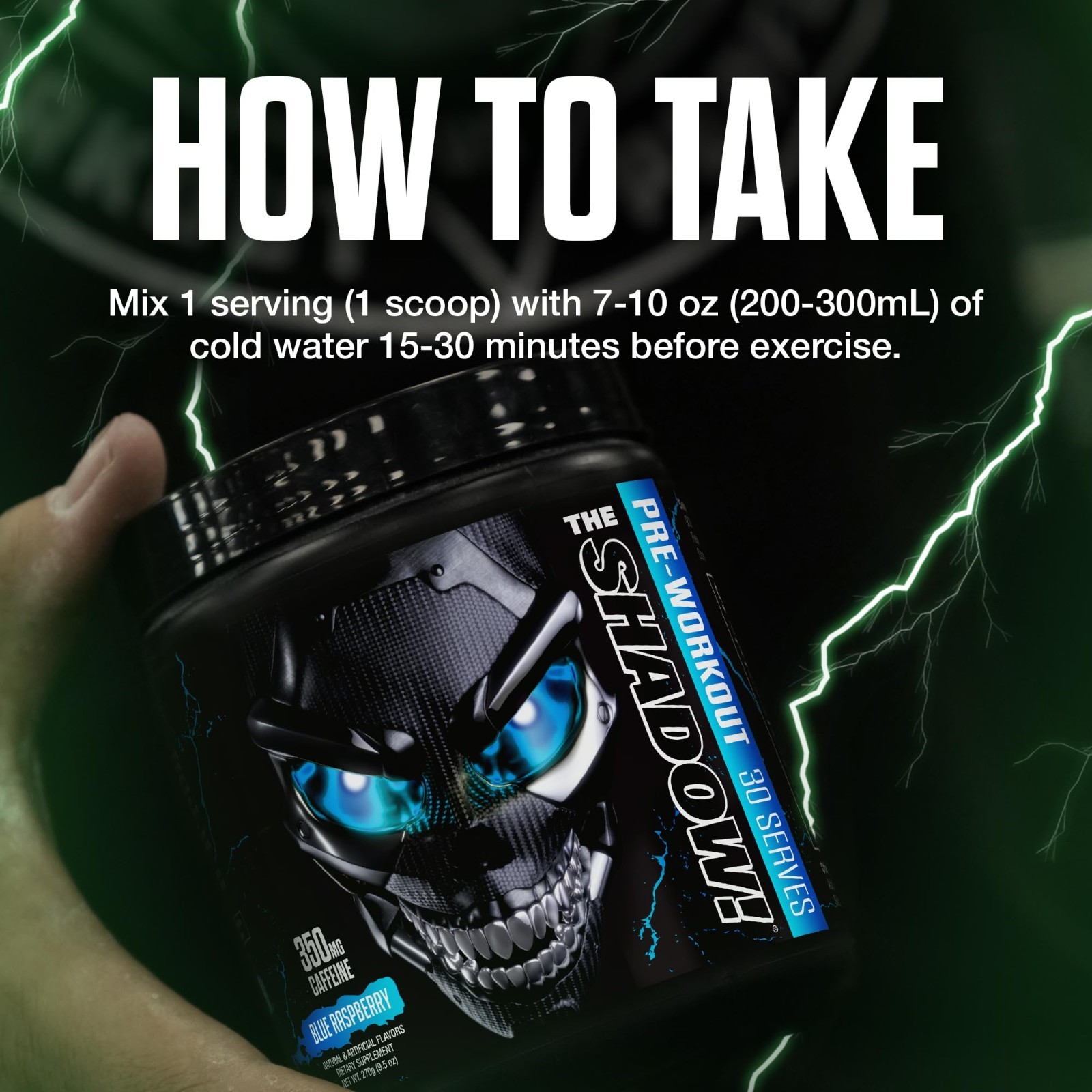 Strong Pre Workout Powder, High Stim Energy Booster, 350mg Caffeine, Fruit Punch