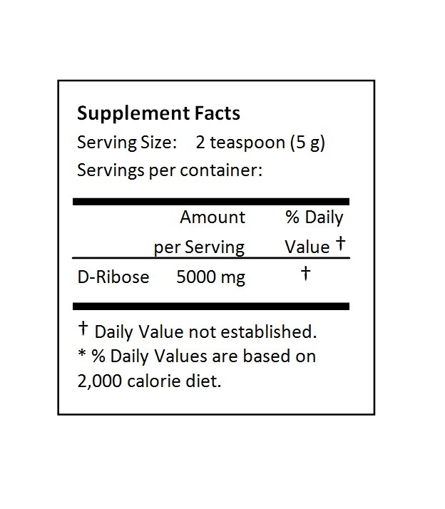 NuSci 500g/bottle Pure D-Ribose Powder (1.1LB) energy well-being sport
