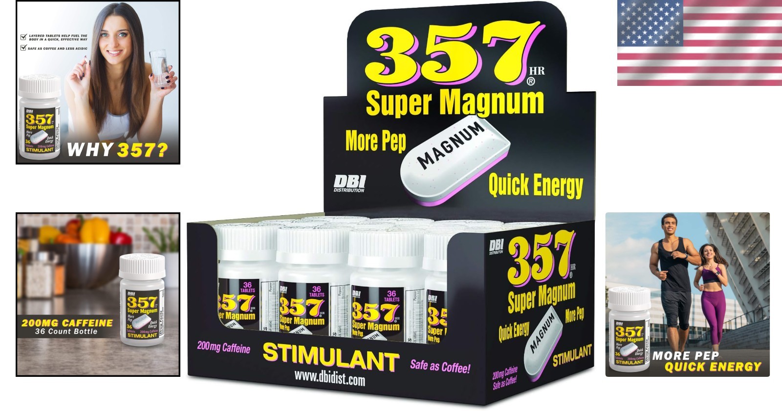 Super Magnum Stimulant 200mg Caffeine Tablets, Pack of 12
