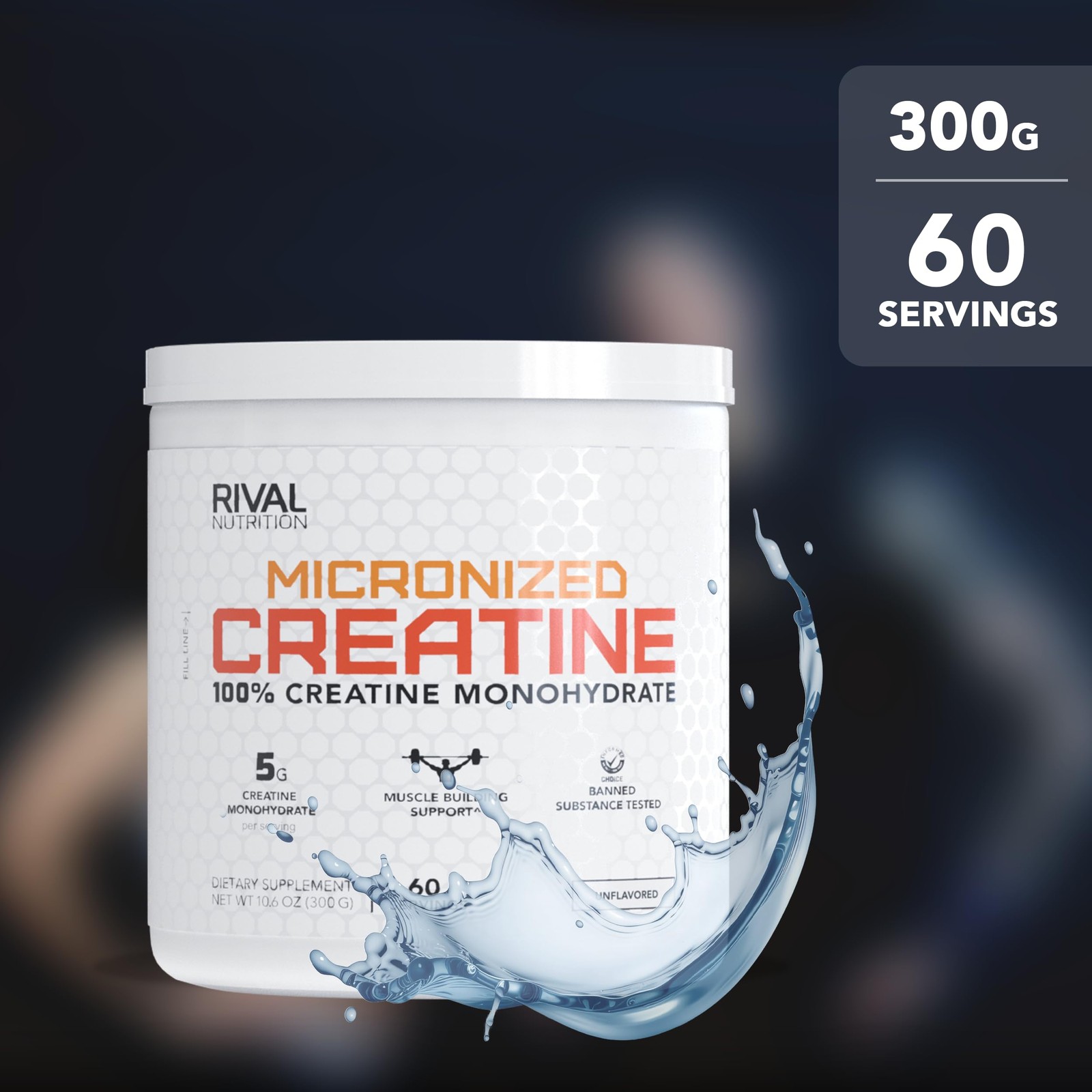 Micronized Creatine I 100% Creatine Monohydrate Powder I Unflavored, 60 Servi…