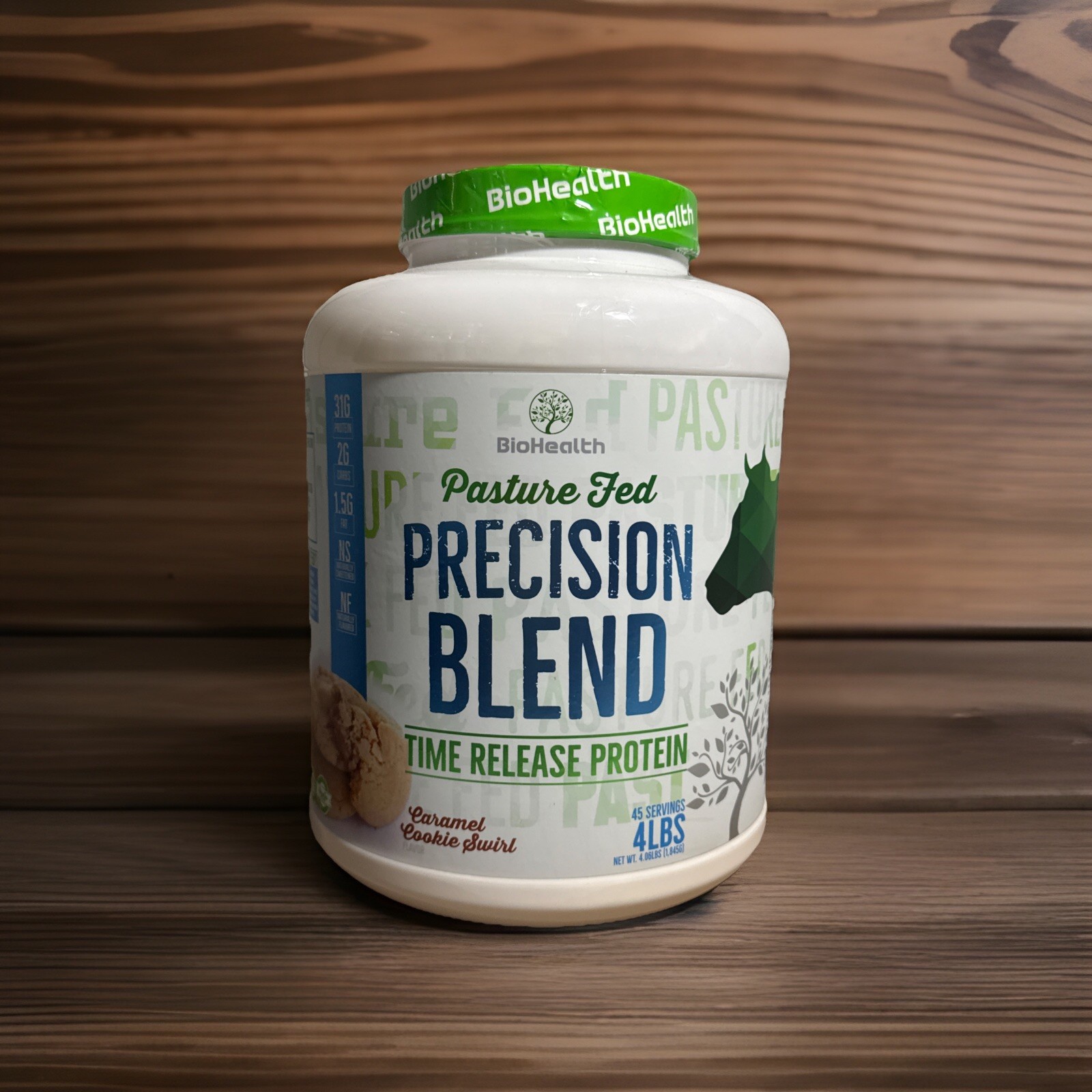 Pasture Fed Precisión Blend Carmel Cookie Swirl 4lb 45 Servings BioHealth