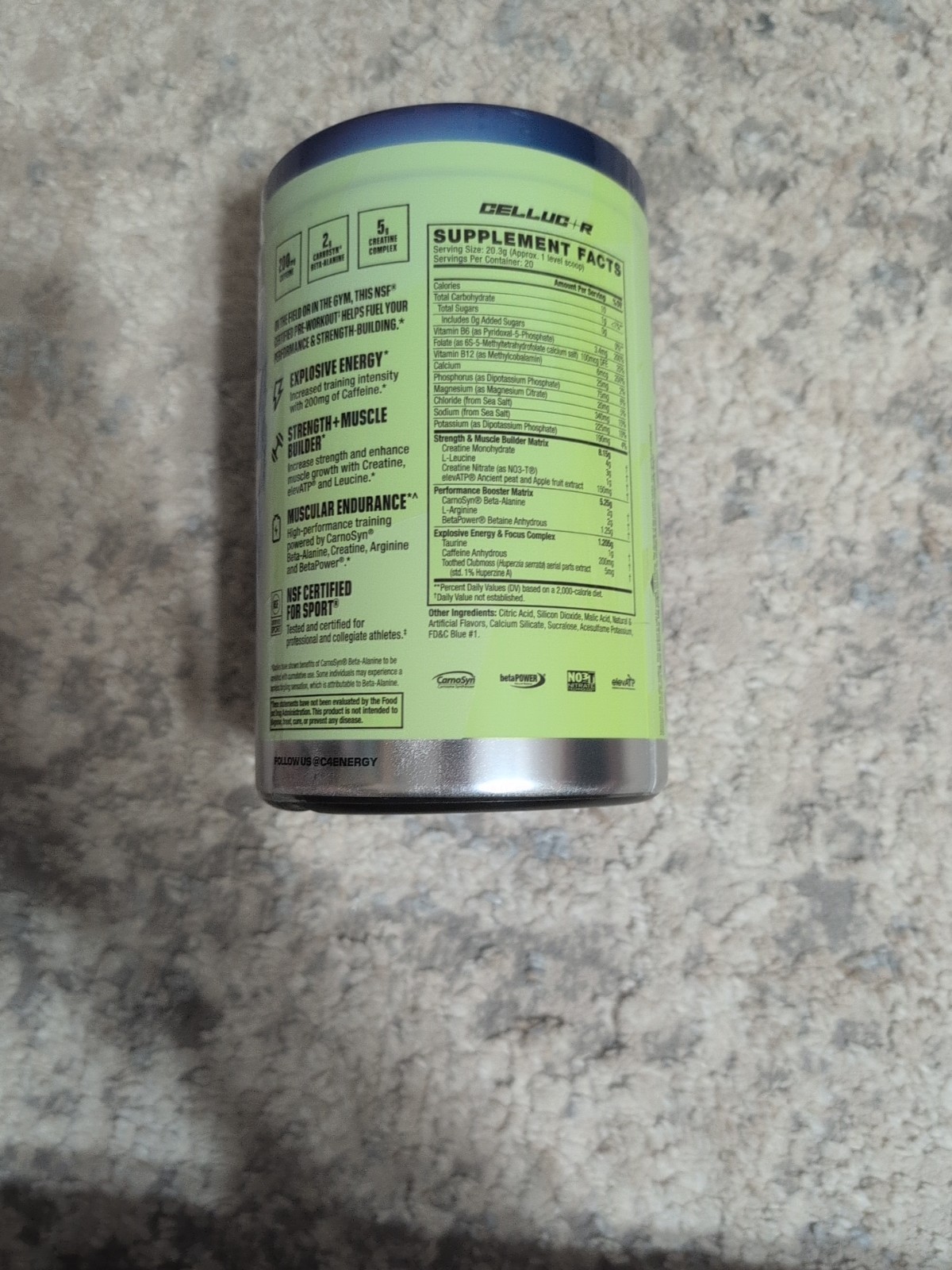C4 Sport Strength, Pre-Workout, Hawaiian Punch®, Berry Blue Typhoon, 14.3 oz