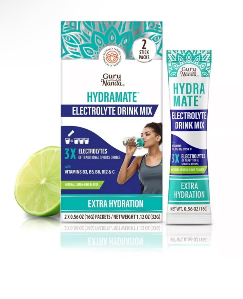 GURU NANDA Hydramate Electrolyte Drink Mix Lemon Lime 3 Boxes NIB