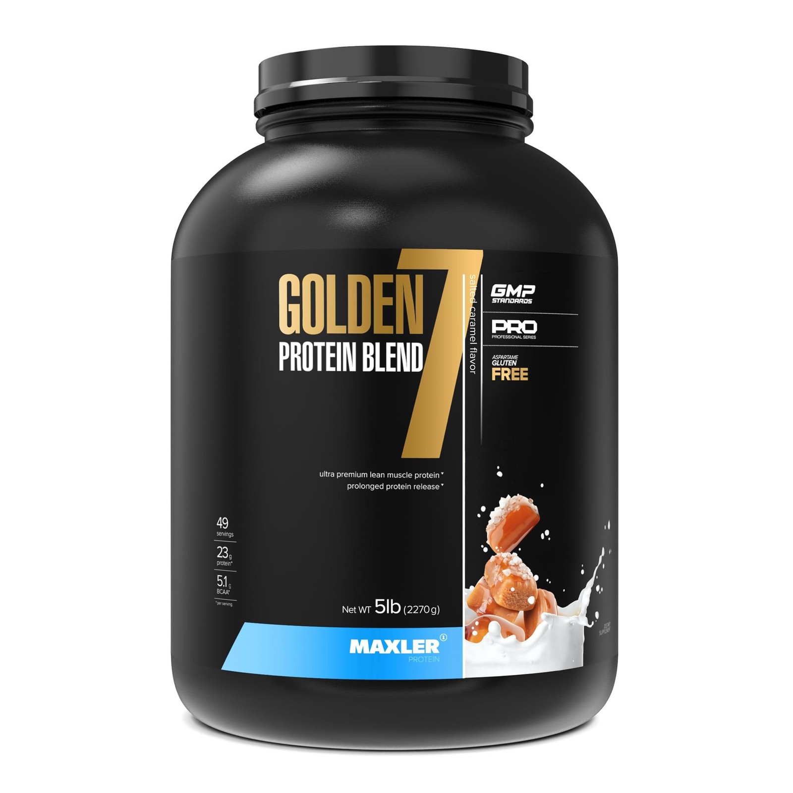 Maxler Golden 7 Protein Blend Salted Caramel Protein Powder 5 lb