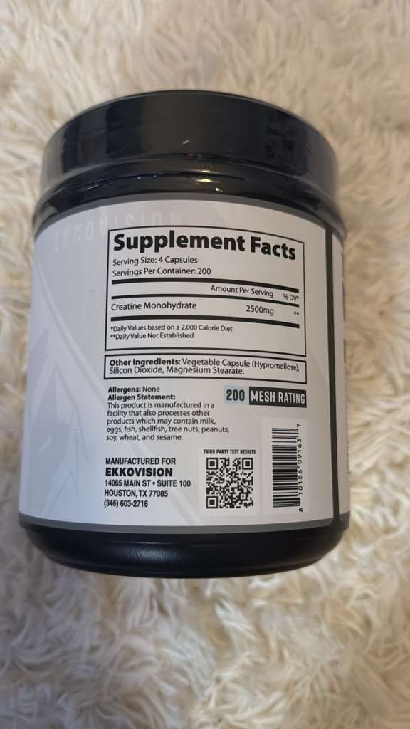 EKKOVISION Creatine Monohydrate Micronized Powder Muscle Strength Supplement