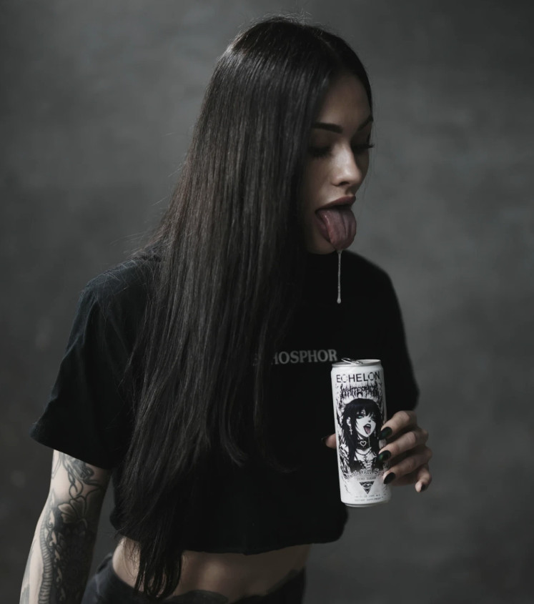 Echelon Goth Girl Spit Energy Drink 12-Pack, 12 fl oz Cans, GET YOUR SPIT ON!