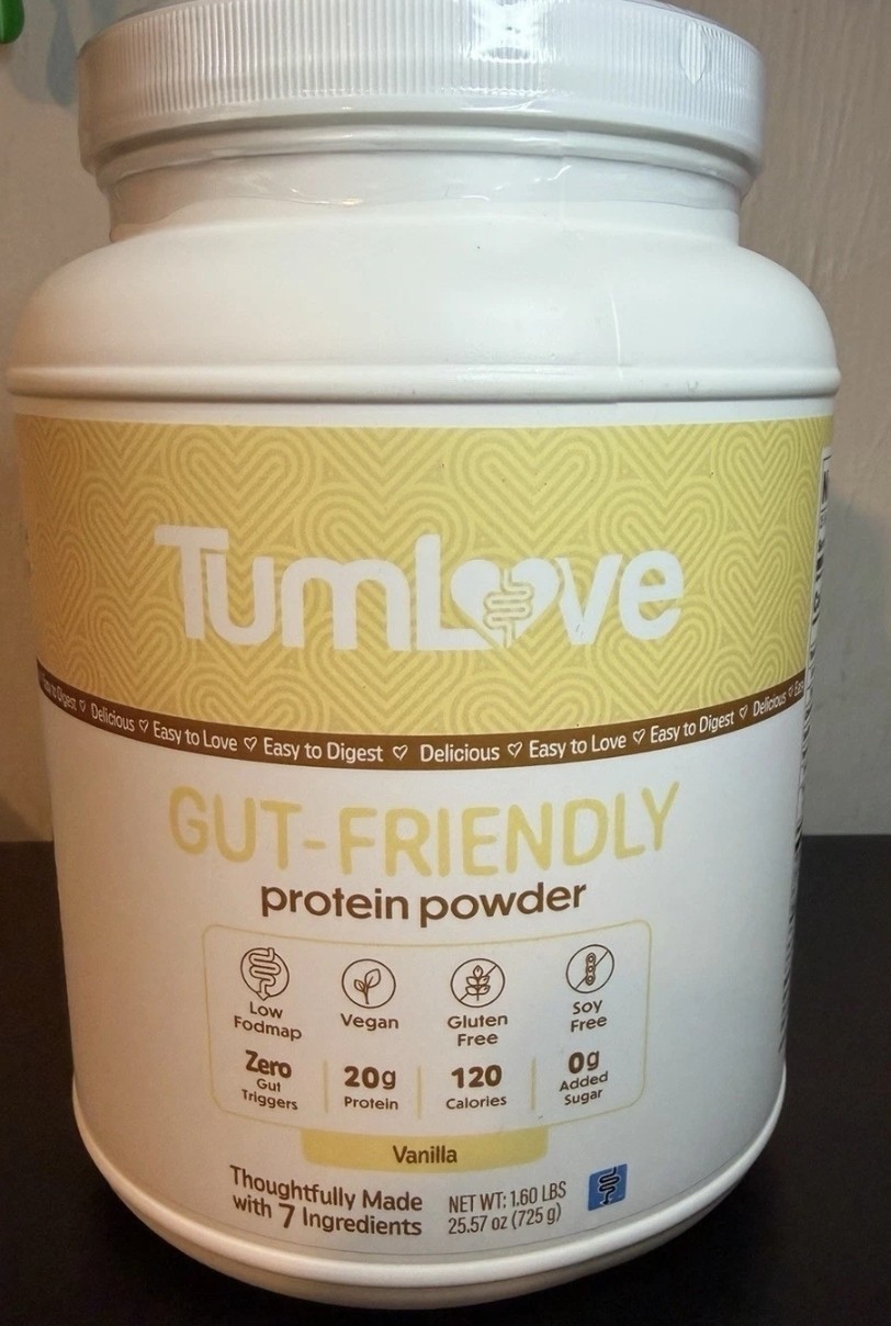 TumLove Gut-Friendly Vegan Protein Powder Vanilla 1.60 lbs Gluten Free Soy-Free
