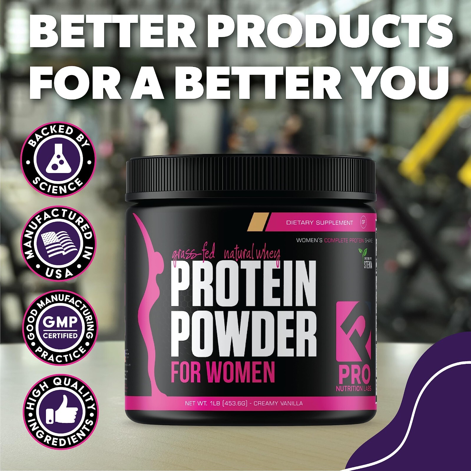 PRO NUTRITION LABS Whey Protein Vanilla Powder for Women Supports Lean Muscle