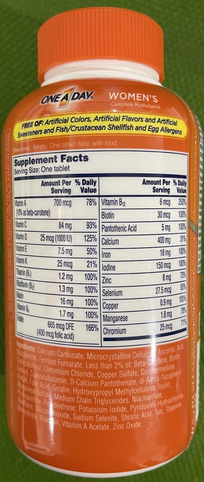 ONE A DAY WOMEN’S MULTIVITAMIN MULTIMINERAL SUPPLEMENT 300 TABLETS