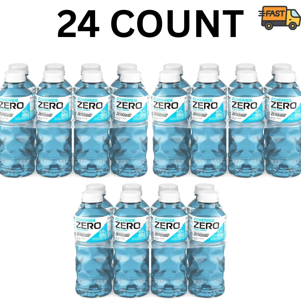 Powerade Zero Sugar Mixed Berry Sports Drink 20oz Bottles 24 Pack