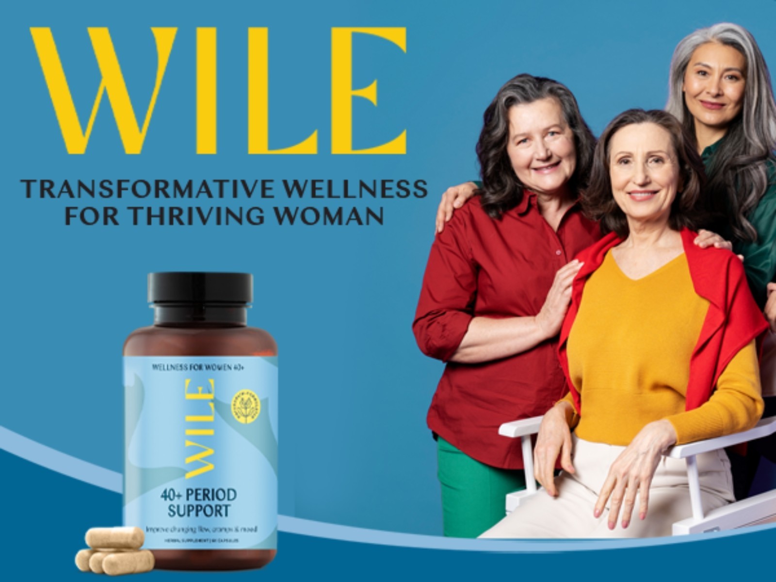 WILE 40 + PERIOD SUPPORT Flow, Cramps & Mood 60 Caps (30 Servings) BEST BY 08/26