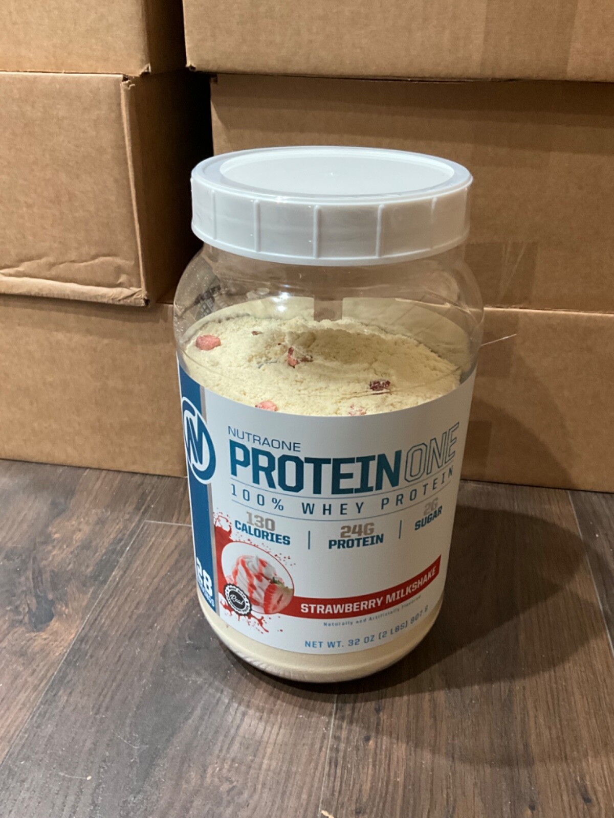 NUTRAONE ProteinOne 100% Whey Protein Strawberry Milkshake. 32oz/(2 Lbs) NEW