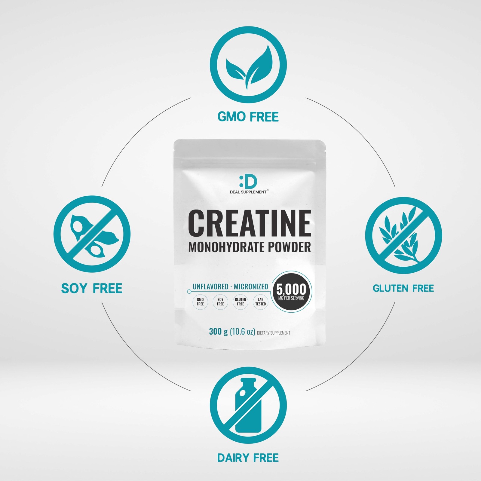 DEAL SUPPLEMENT Instant Creatine Monohydrate Powder, 10.6 Ounce (Pack of 1)