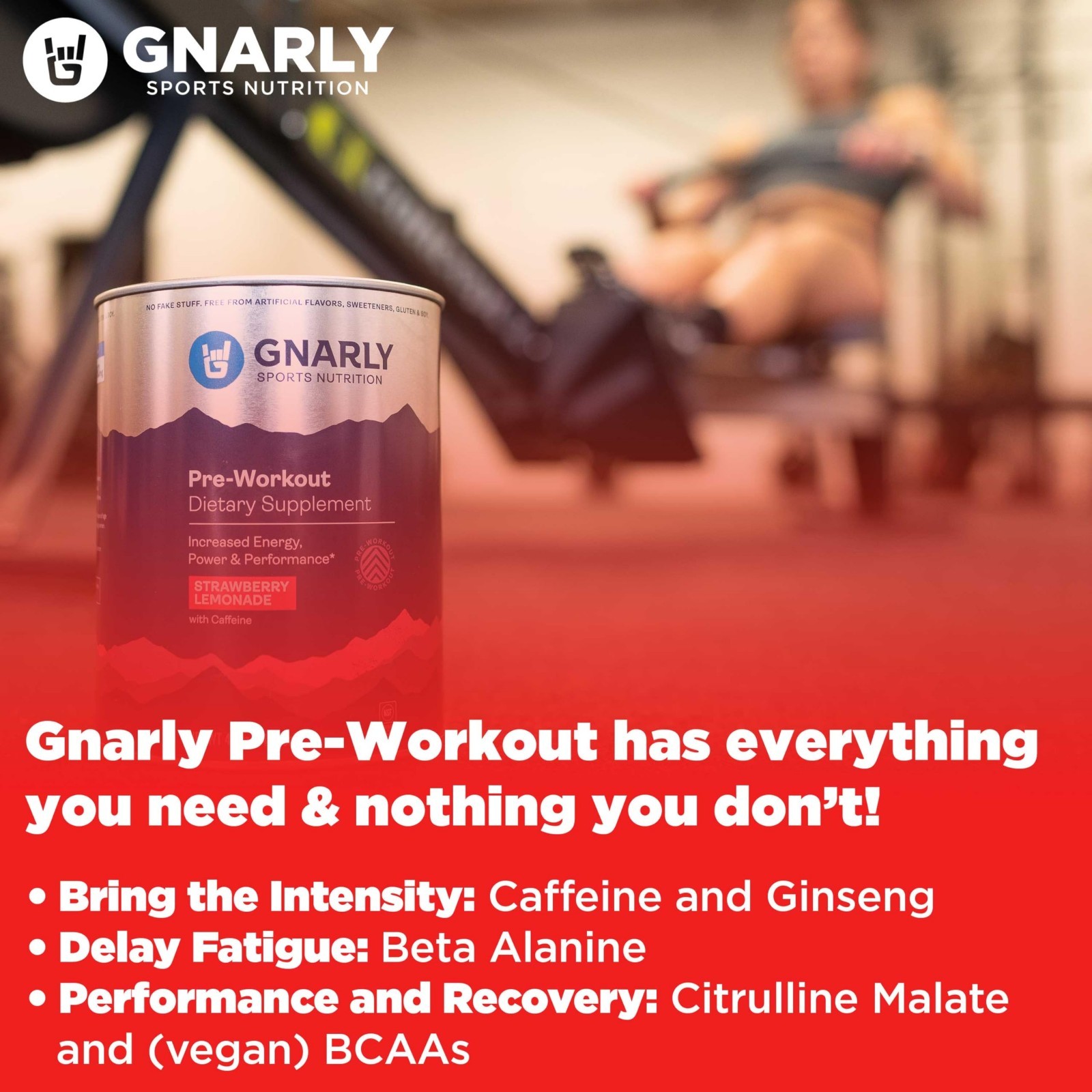 Natural Pre-Workout Powder Strawberry Lemonade – Vegan, NSF Certified, Endurance