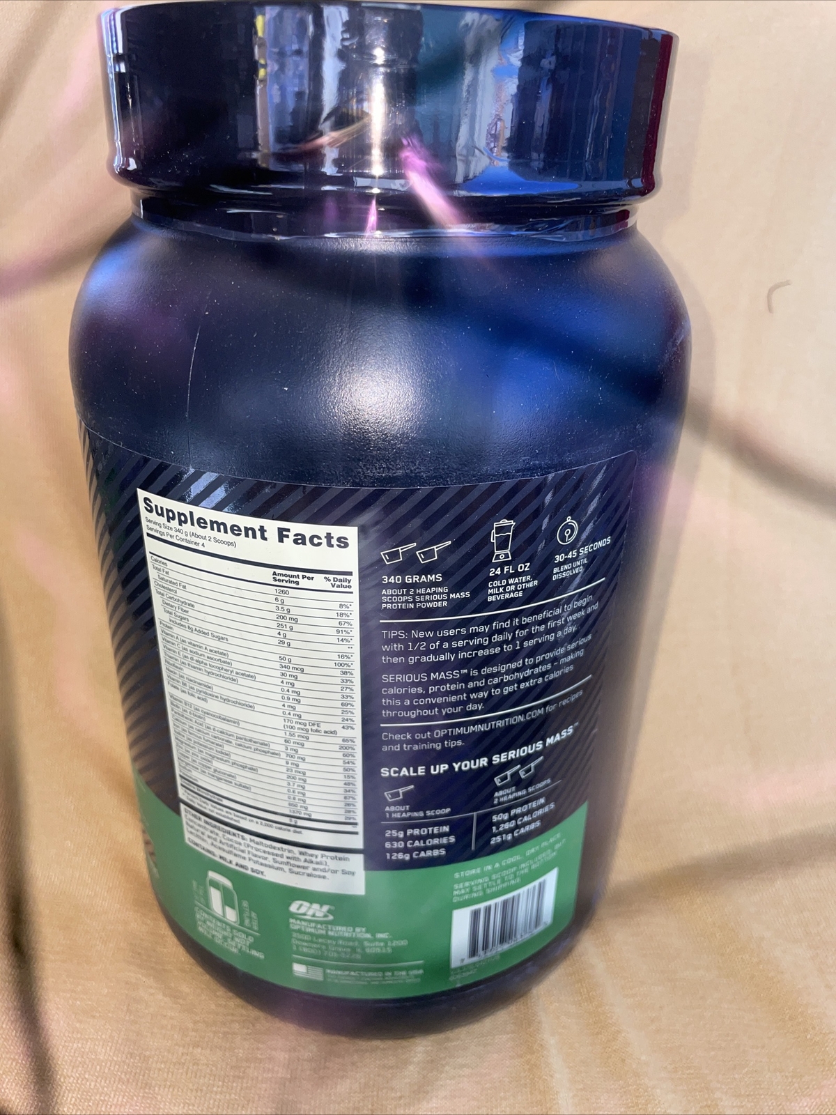 Optimum Nutrition Serious Mass Protein Powder Chocolate 3 LB (1.36 KG)
