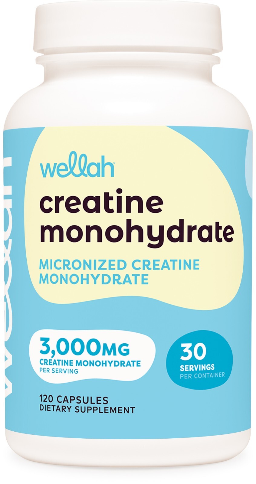Wellah Creatine Monohydrate Capsules (3000 mg) 120 Capsules – Micronized