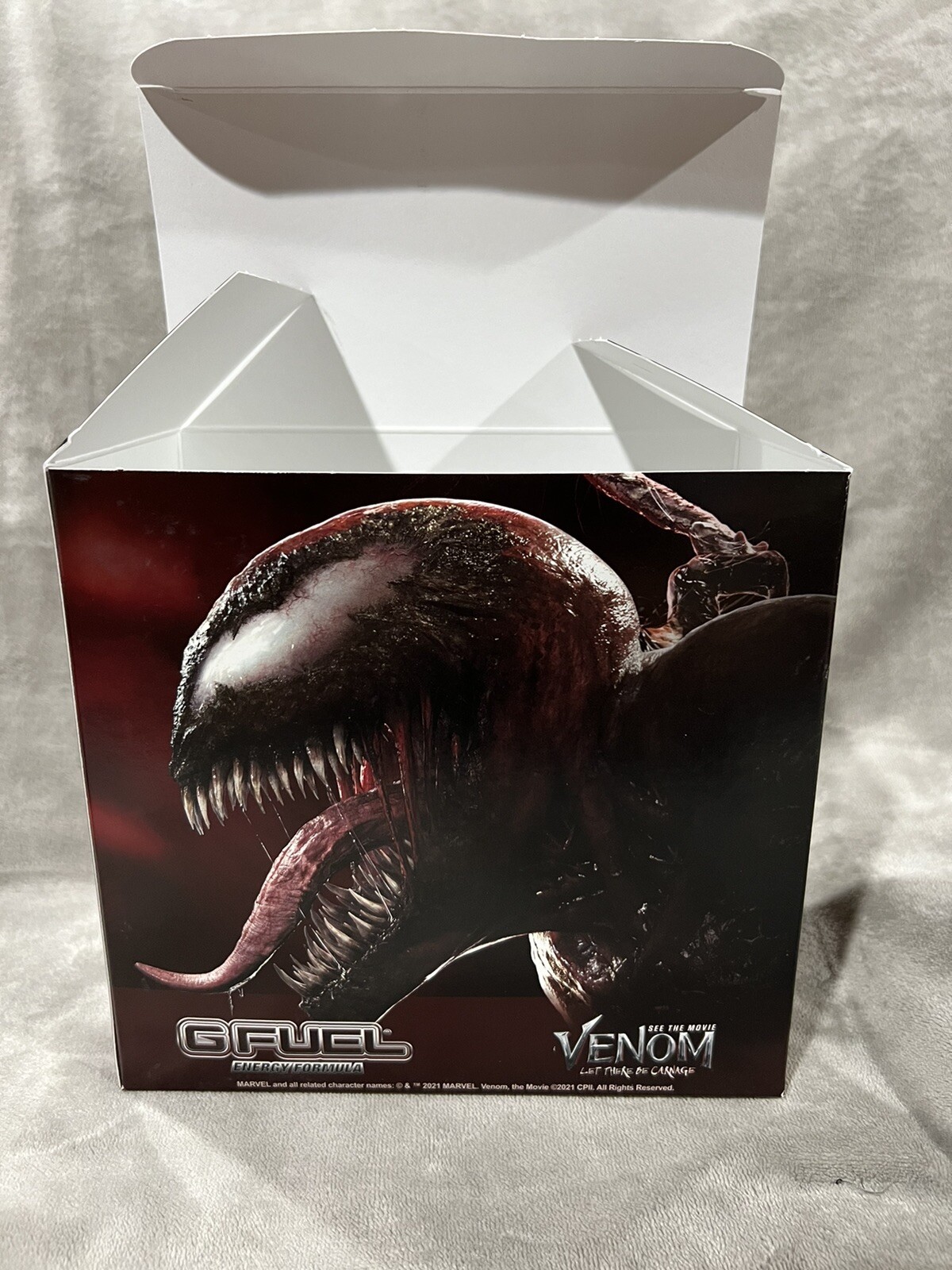 G Fuel ERROR Carnage Venom Open Collectors Box Red Ooze Misprint Shaker Cup READ