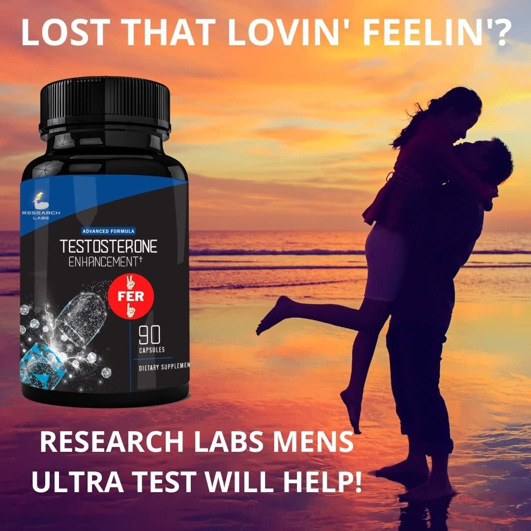 Natural Testosterone Booster 180ct – Made in USA, Gluten Free for Optimal Health