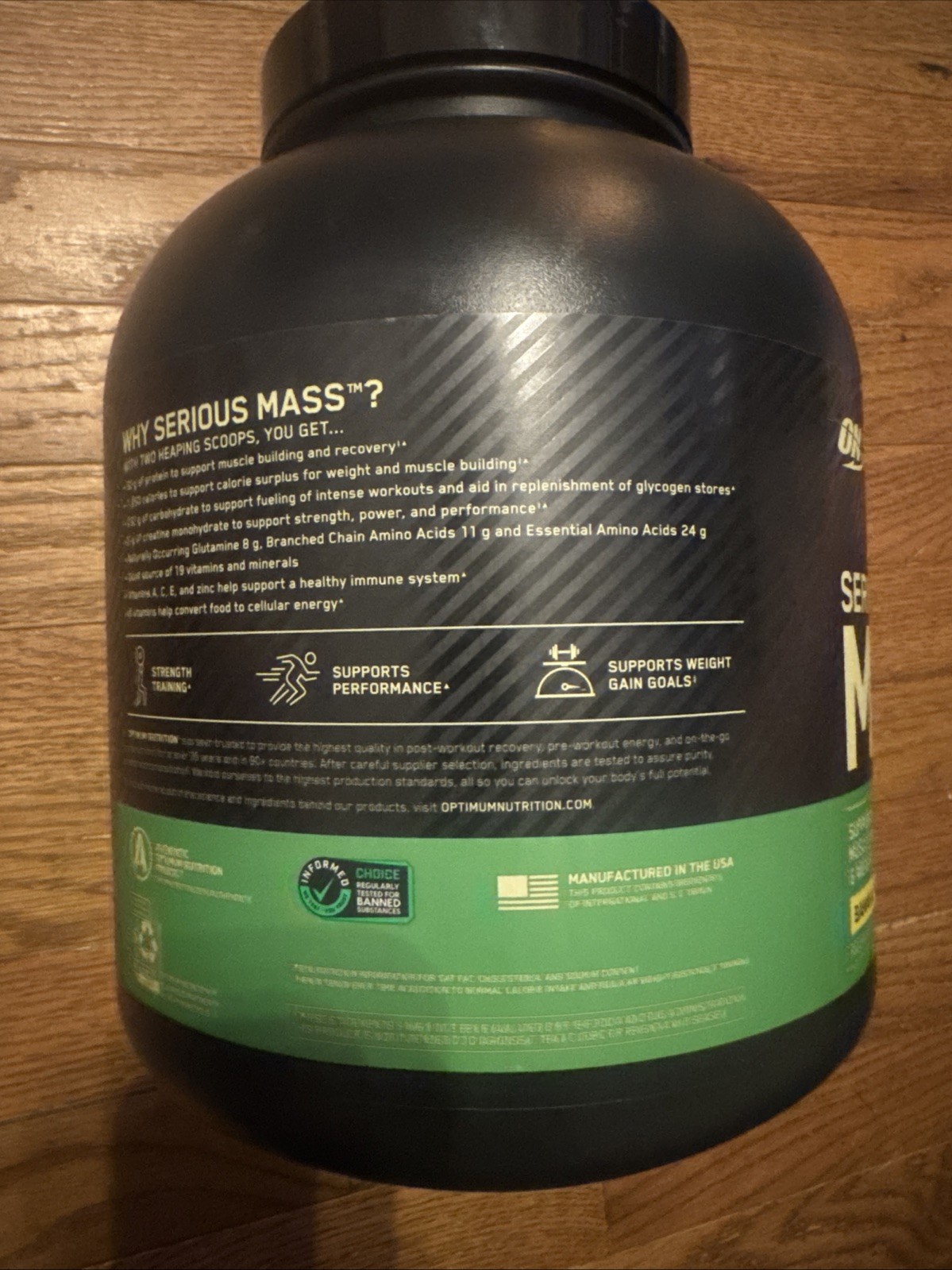 Optimum Nutrition Serious Mass Gainer Protein Powder, Banana, 6 lbs Exp. 10/2027
