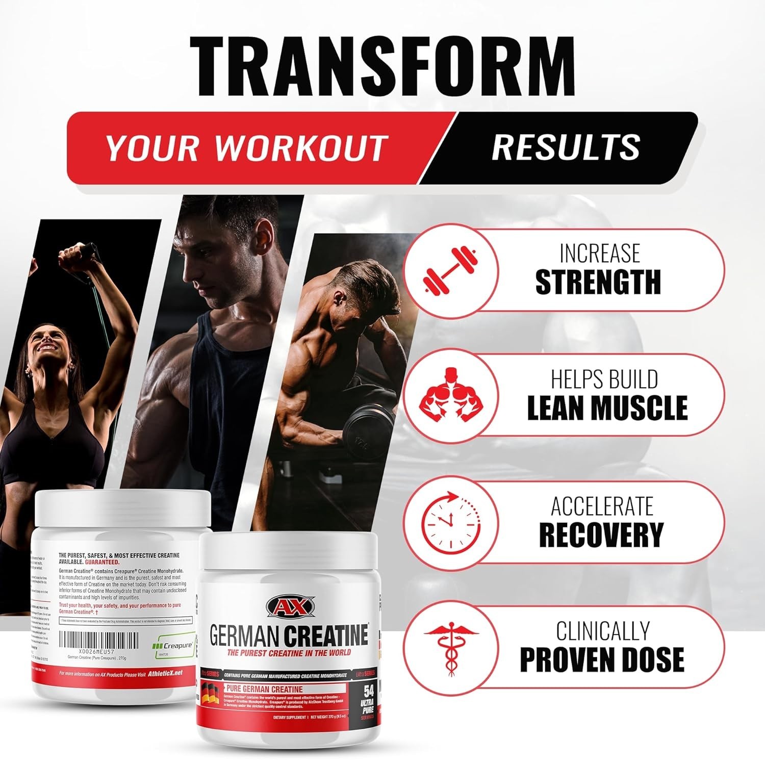 German Creatine – Micronized Creatine Monohydrate Powder 99.99% Pure Creapure…