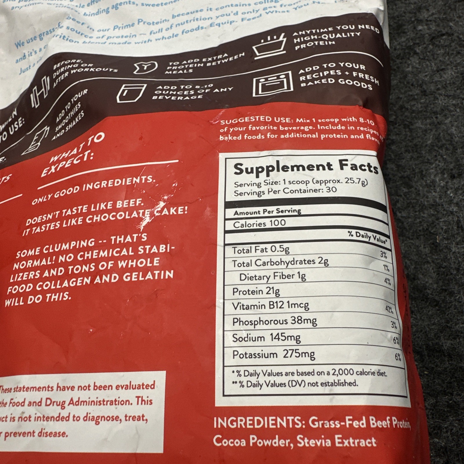 Equip Prime Protein Grass-Fed Beef Isolate Chocolate 1.7 Lbs Bb 1/2027