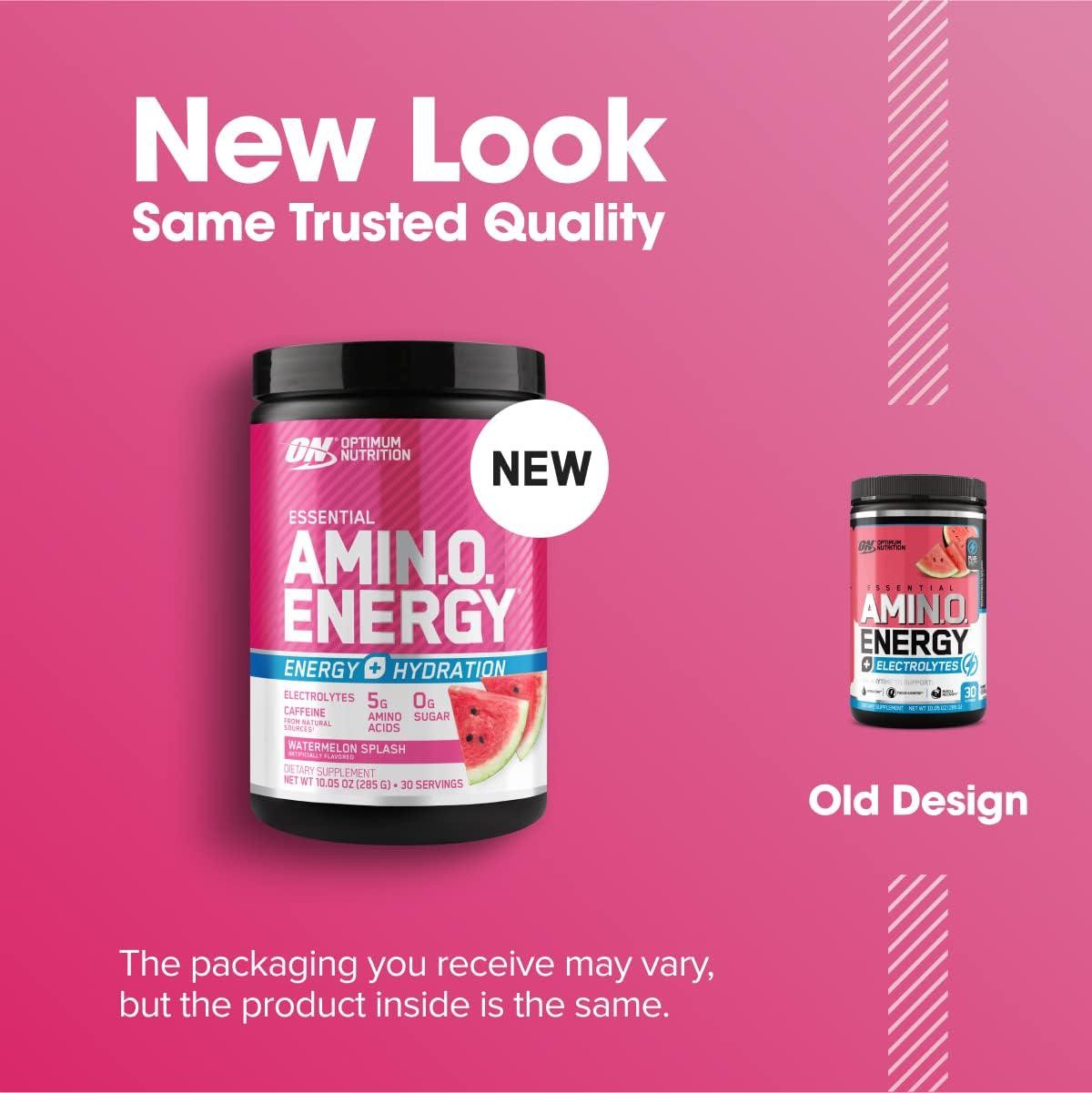 Optimum Nutrition Amino Energy Powder Plus Hydration, Watermelon Splash, 30