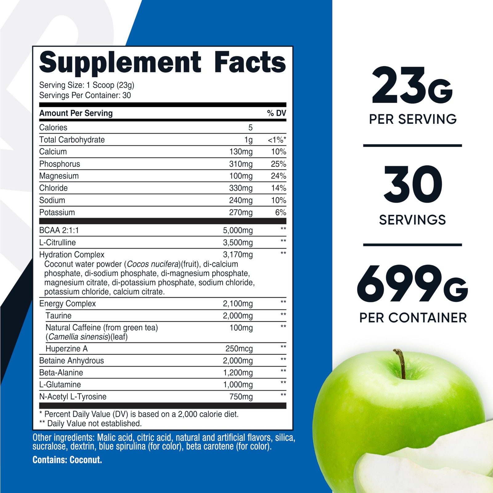 Nutricost Intra Workout Powder, 30 Servings (Green 1.56 Pound (Pack of 1)