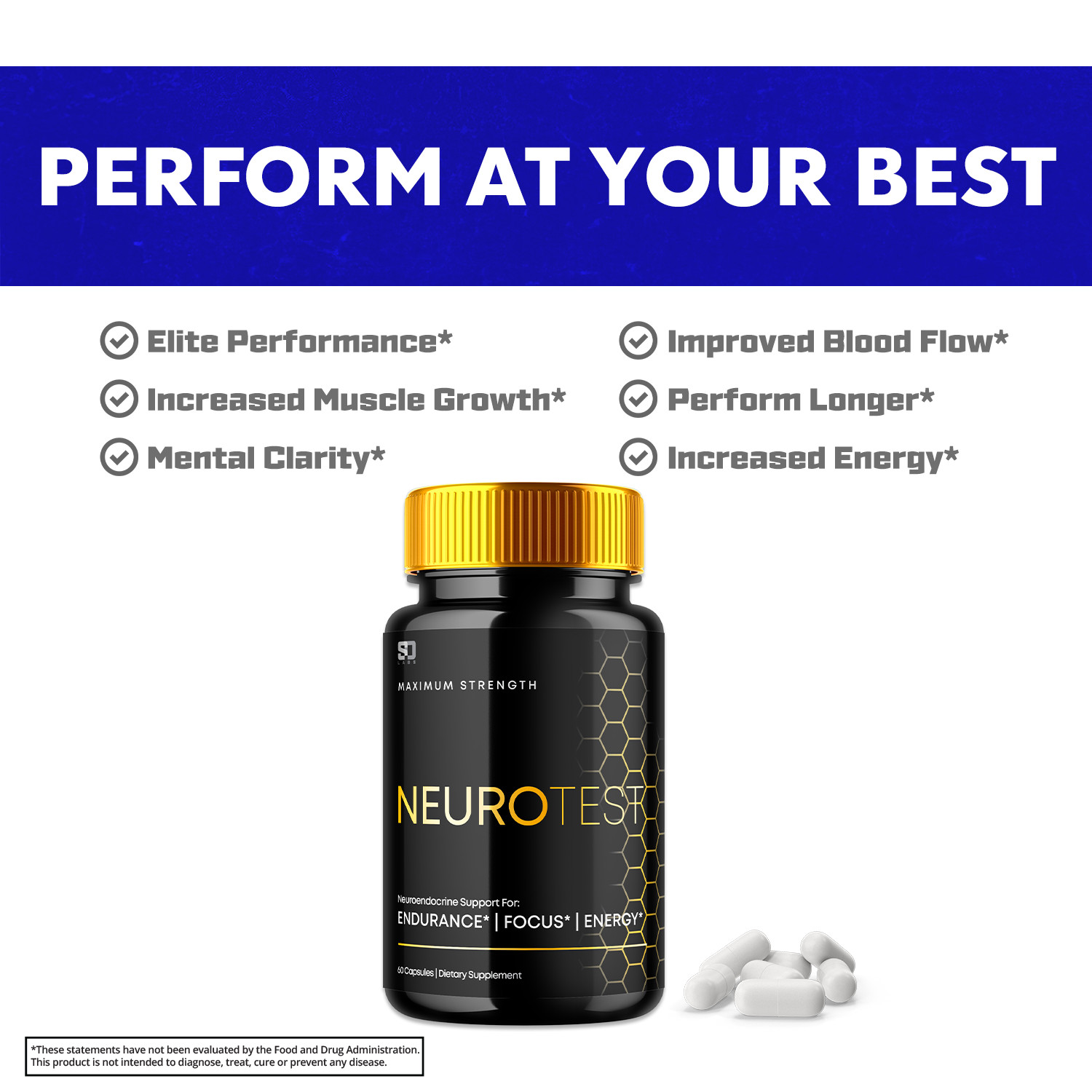 (3 Pack) Neurotest, Neurotest Advanced Formula Male Support Pills (180 Capsules)
