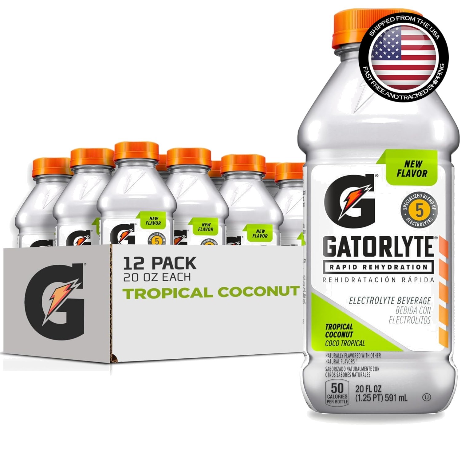 12 Bottles of Tropical Coconut Electrolyte Drink – Perfect for Rapid Hydration