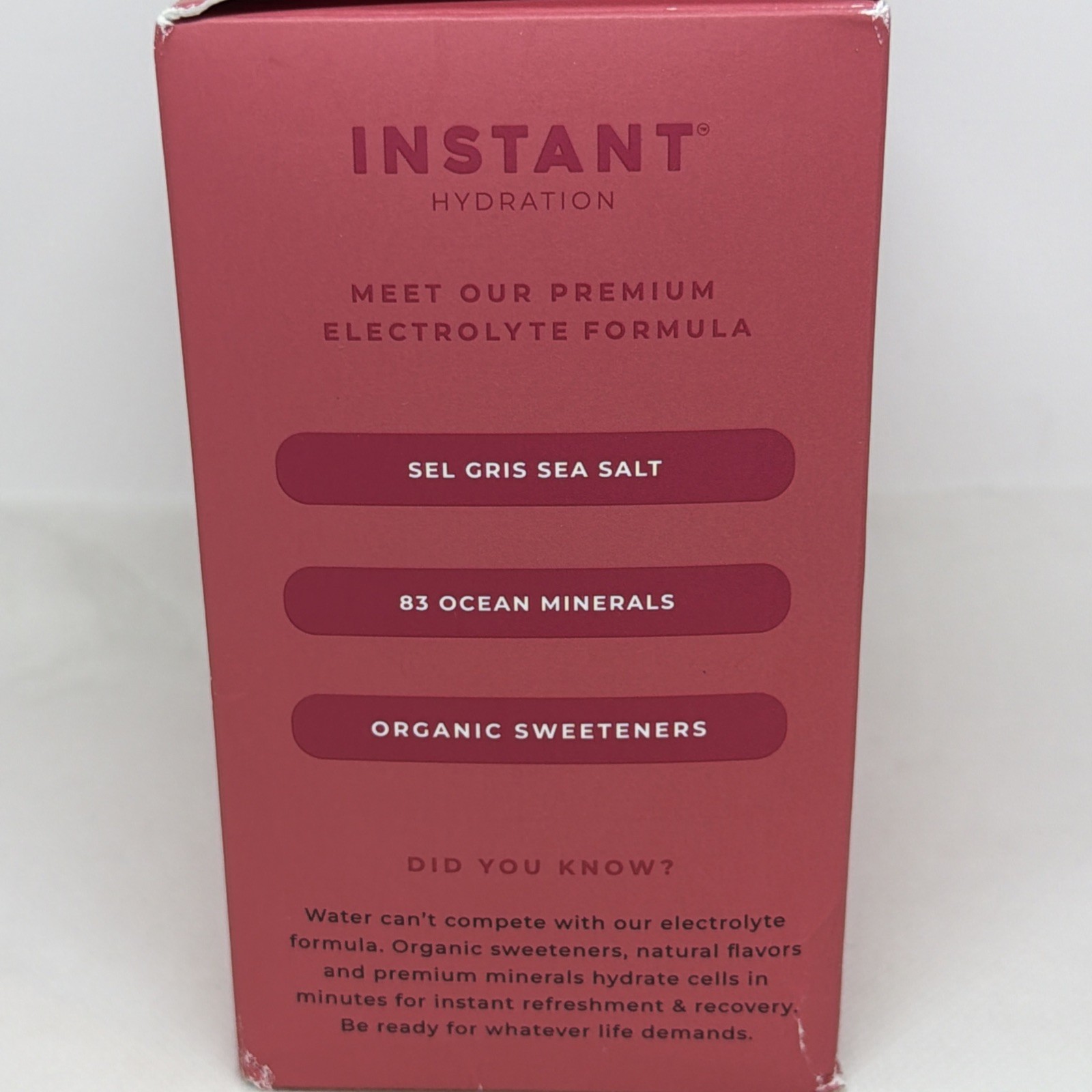 Instant Hydration Electrolyte Drink Mix Raspberry 30 Stick Zero Sugar New $55