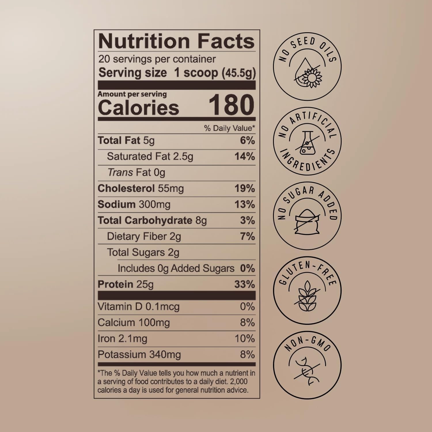 FlavCity All in One Protein Shake Powder Cookies & Cream 20 Servings Grass Fed