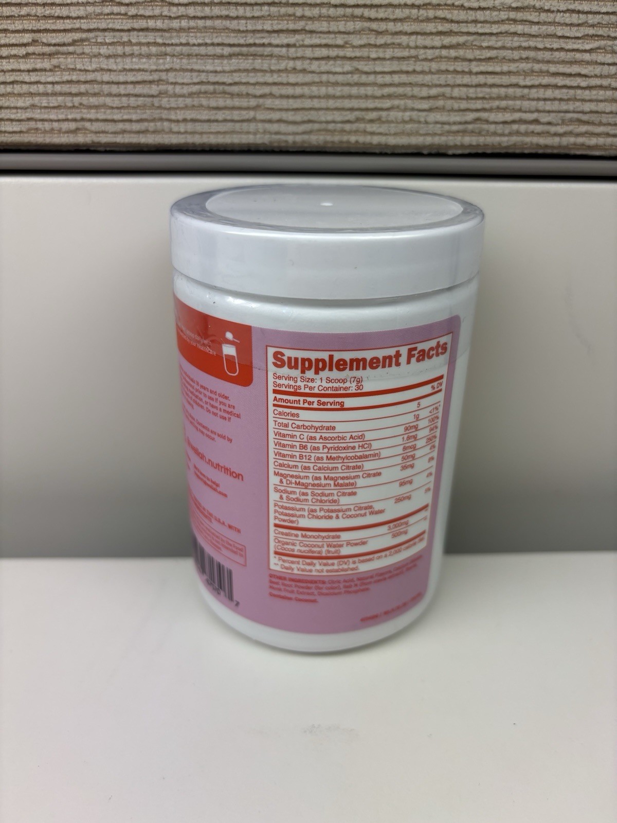 Wellah Creatine + Electrolytes Powder (Strawberry Lemonade) 30 Servings