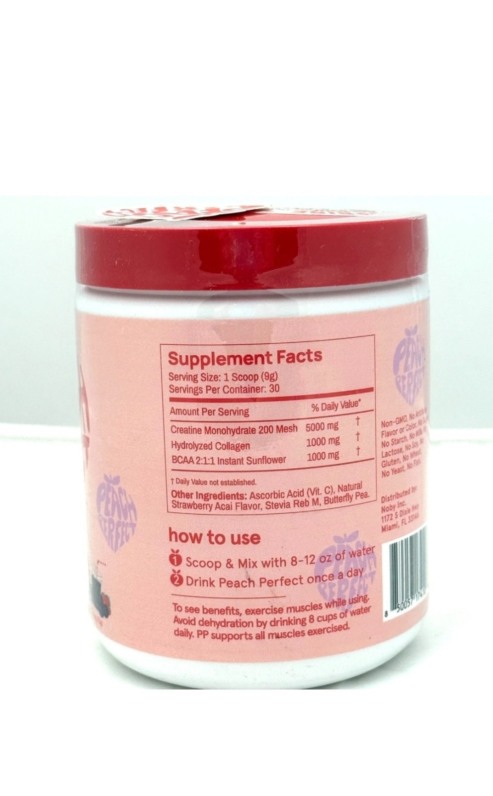 Peach Perfect Creatine Monohydrate Powder Glute Builder Strawberry Açaí #411