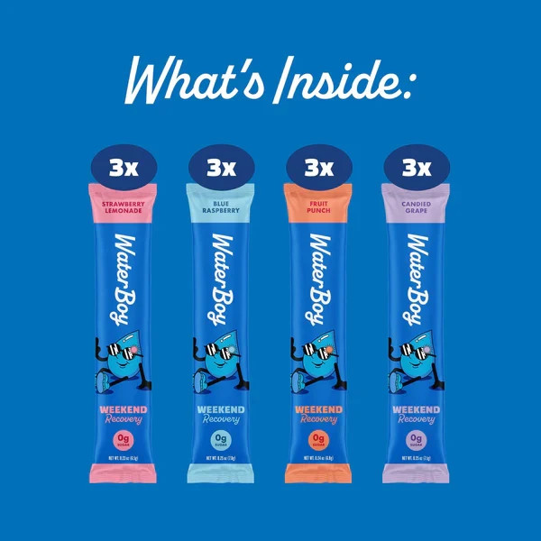 Waterboy Weekend Recovery Sample Pack – 2 Packs (12 Sticks Each)