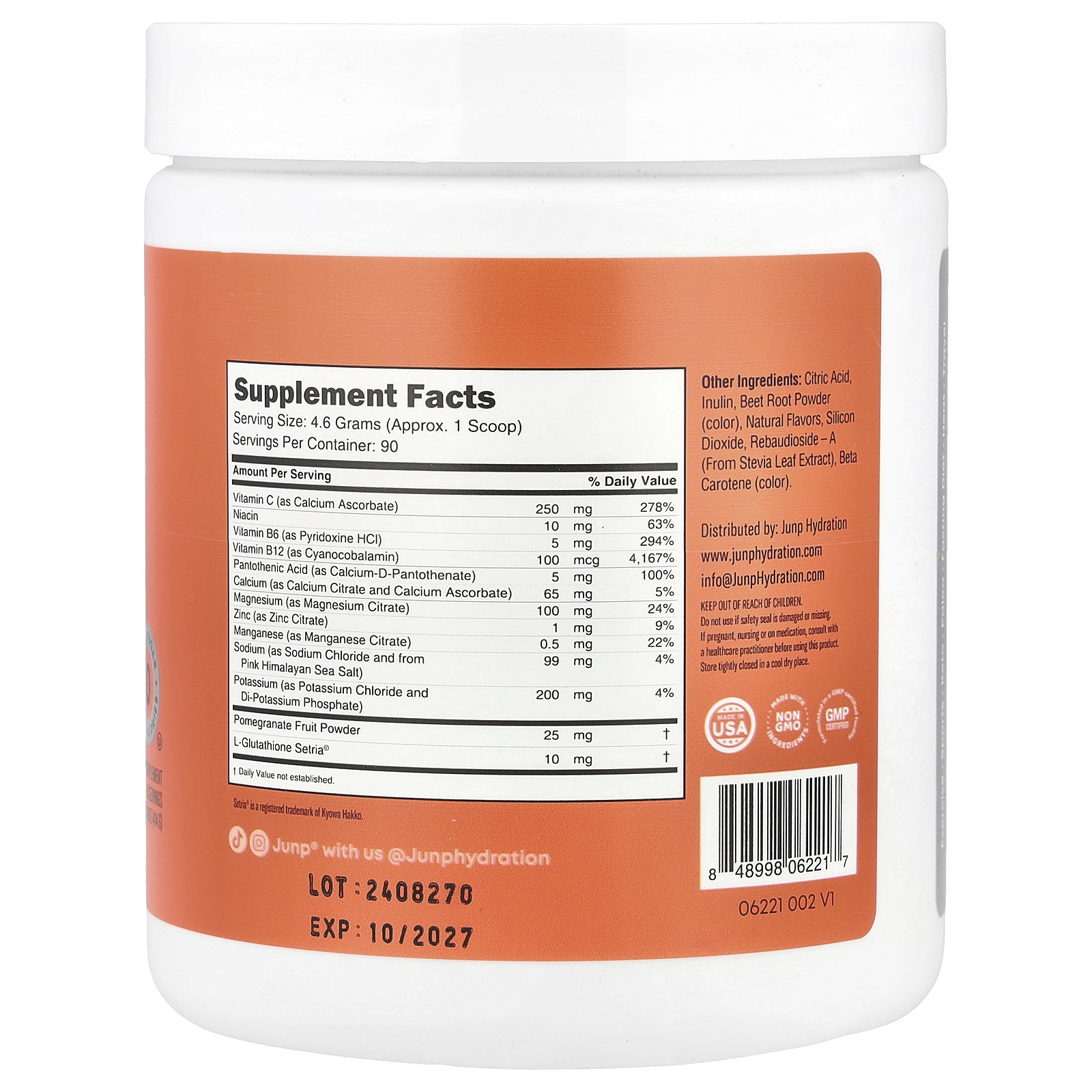 Electrolyte Powder Mix, Peach, 14.6 oz (414 g)