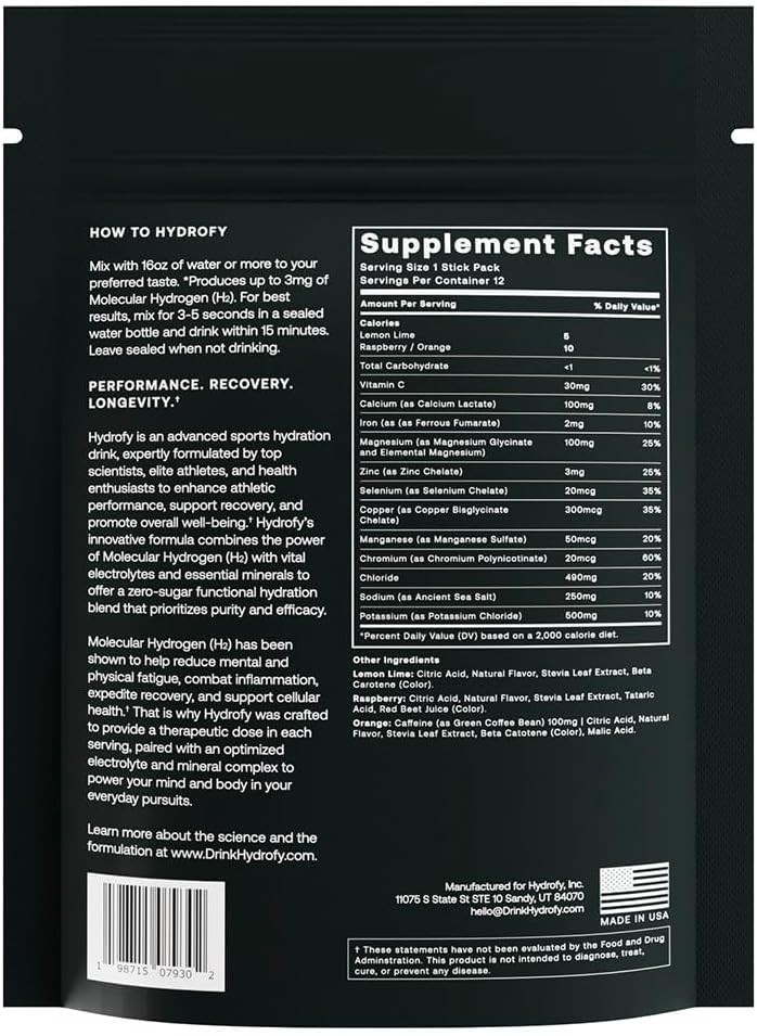 Hydrogen Water + Electrolytes Drink Mix – Variety Pack | H2 Hydration Packets…