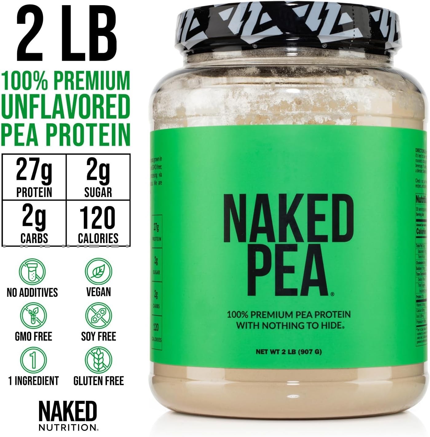 Pea – 2LB 100% Pea Protein Powder from North American Farms – Unflavored Pea…