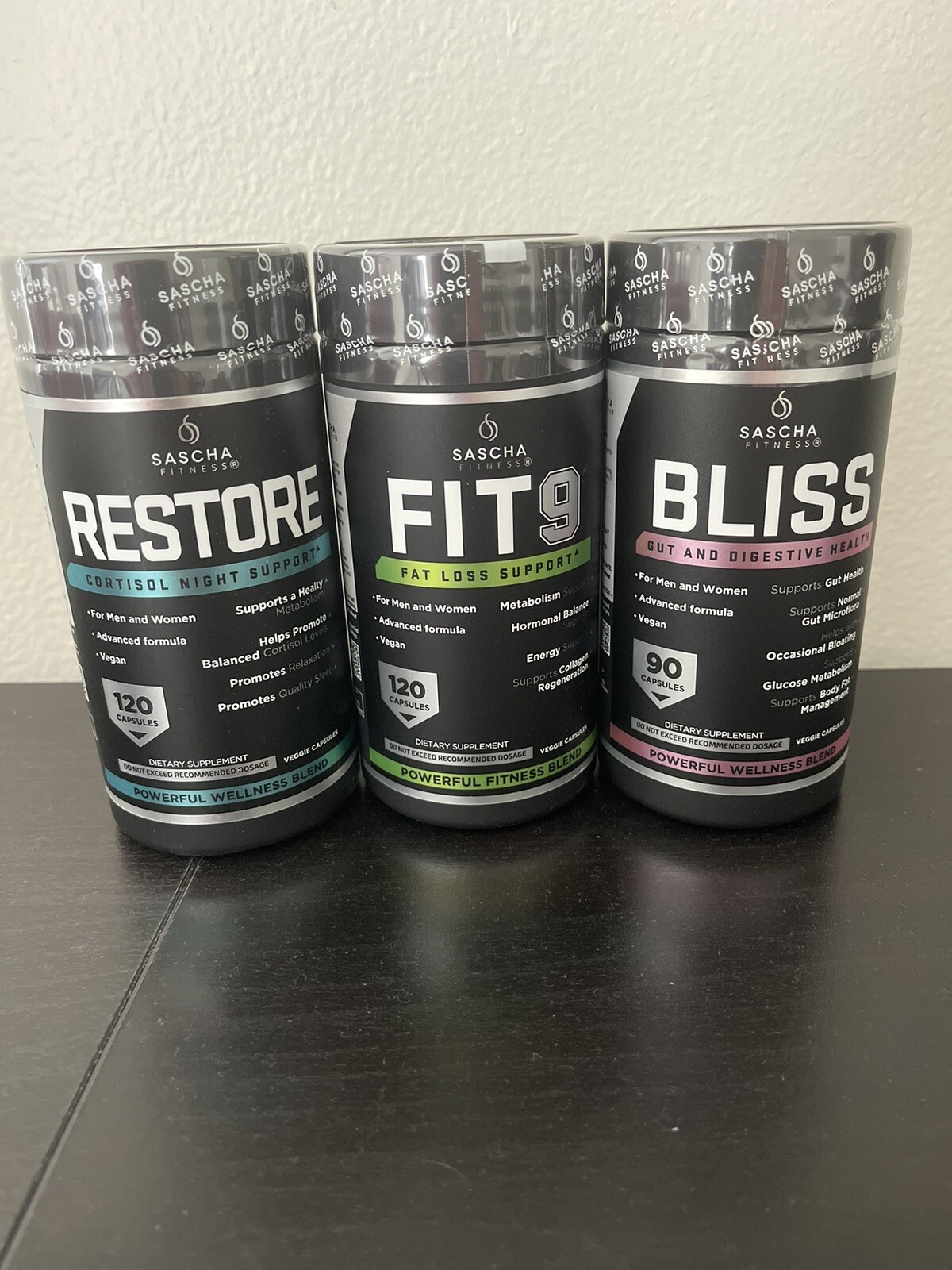 Sascha Fitness Trio Kit Fit 9, Restore & Bliss