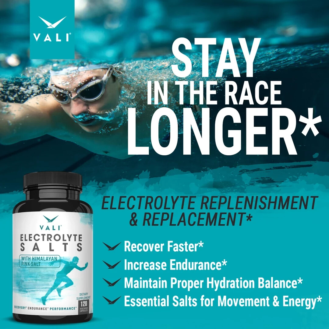 VALI Electrolyte Salts Rapid Oral Hydration Replacement Support – 120 Veg. Caps