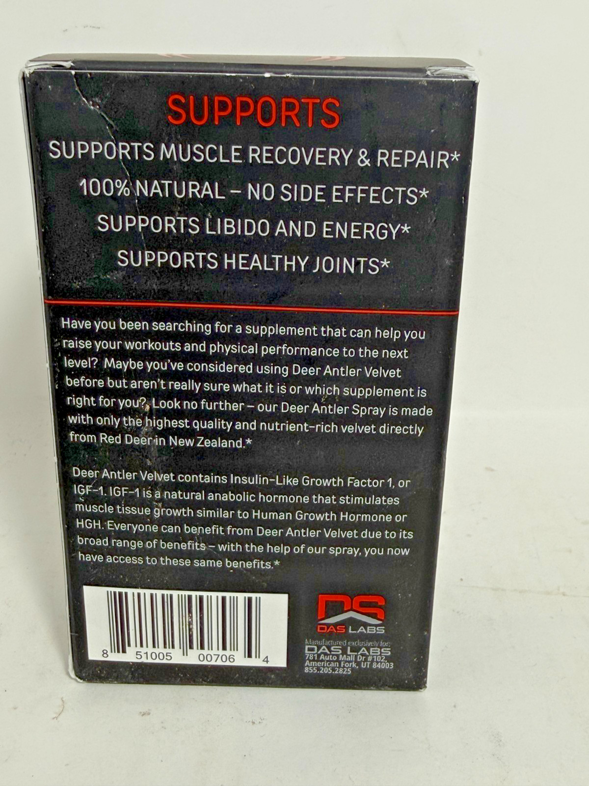 Bucked Up Deer Antler Spray Velvet Extract IGF-1 Post-Workout 2 fl oz 05.2027