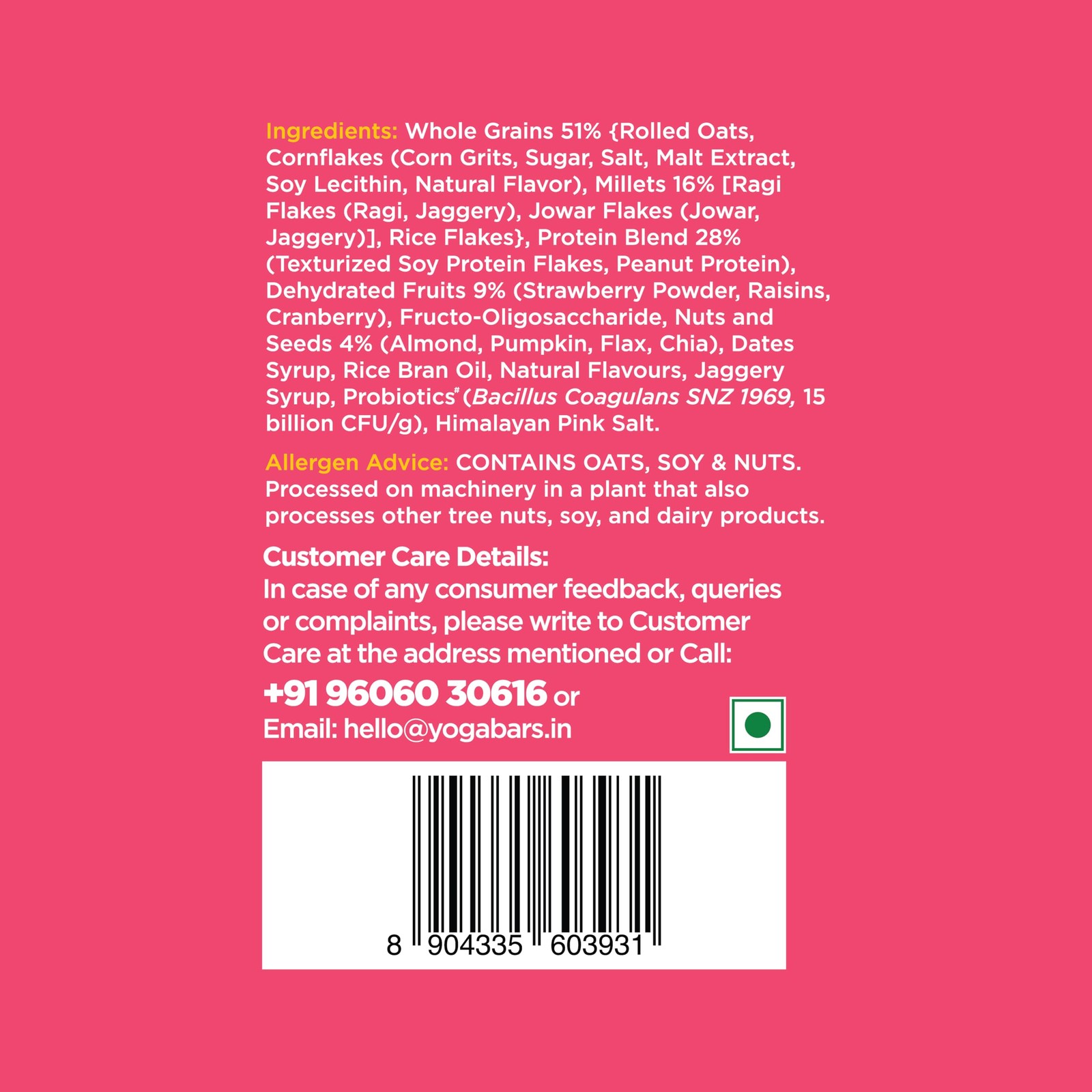 Yogabar High Protein Muesli 350g | Breakfast Cereal