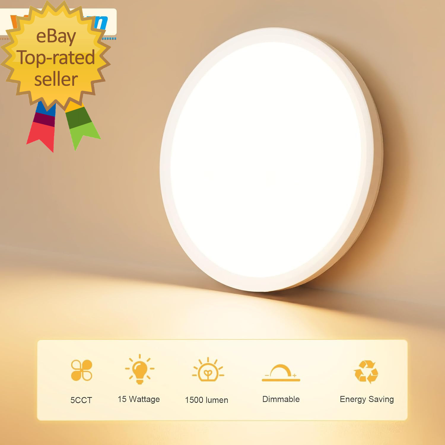 2Pack 5CCT LED Flush Mount Ceiling Light 7 Inch Dimmable Ultra-Thin LED Ceiling