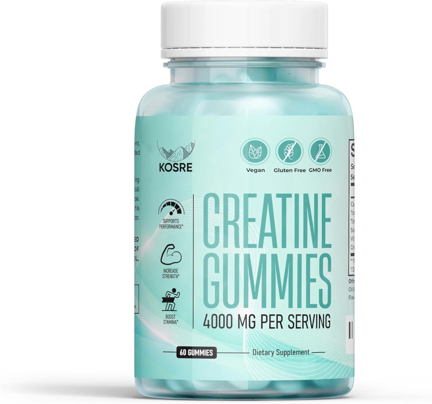 Creatine Monohydrate Gummies for Muscle Support – Blueberry Flavor – 60ct.