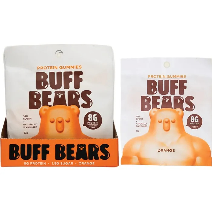 New Buff Bears Protein Gummies Orange 12 x 32g Packs